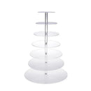 Acrylic Cupcake Tower 3 4 5 6 7 Tier Clear Cake Stand for Wedding Party - 6 Tiers