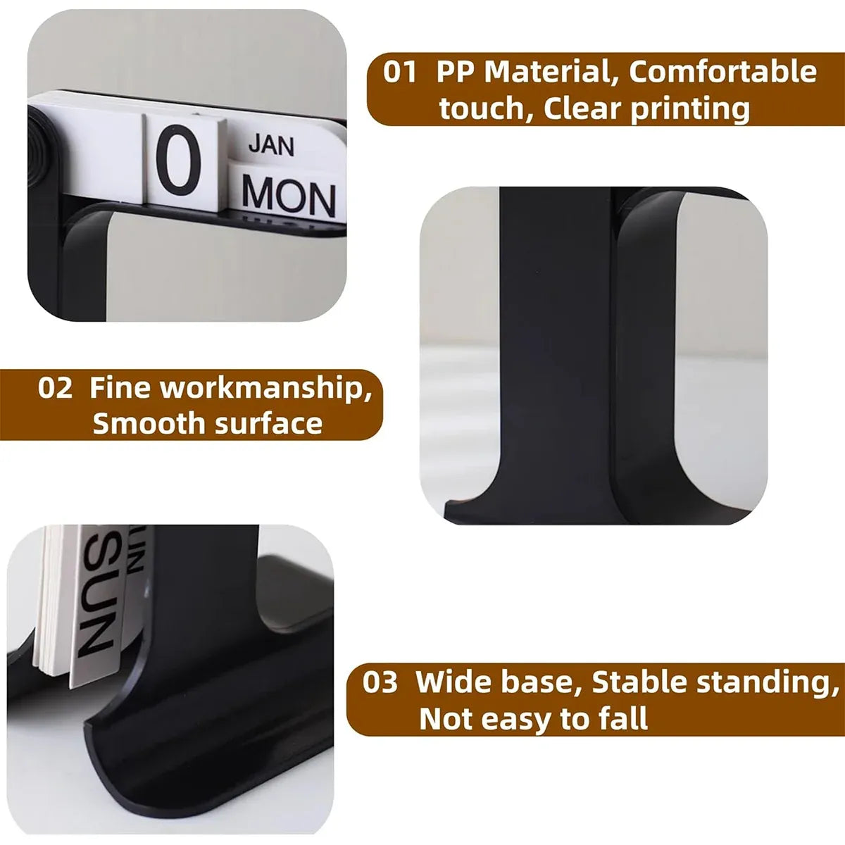 Creative Desktop Flip Calendar Table Calendar For Living Room Office Decorative - White