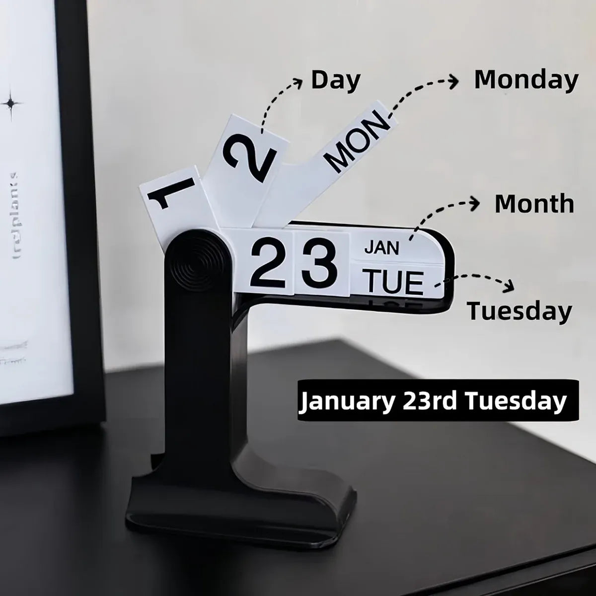 Creative Desktop Flip Calendar Table Calendar For Living Room Office Decorative - White
