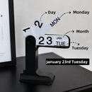 Creative Desktop Flip Calendar Table Calendar For Living Room Office Decorative - White