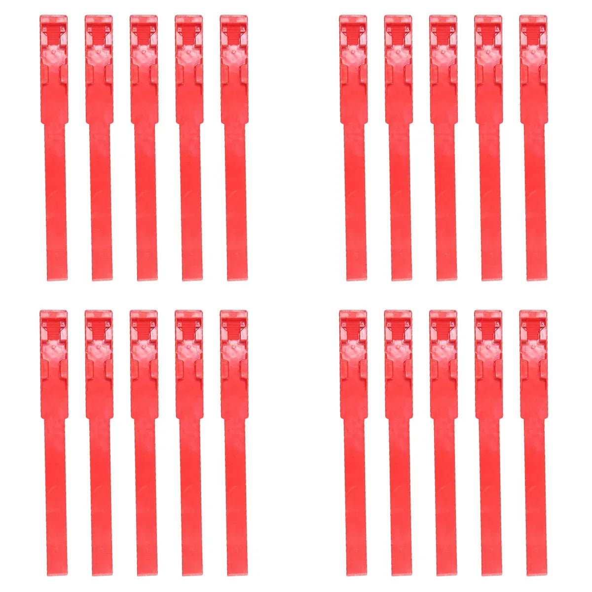 Cow Identification Bands 20PCS Adjustable Foot Rings Multi Colour Tags Livestock - Red