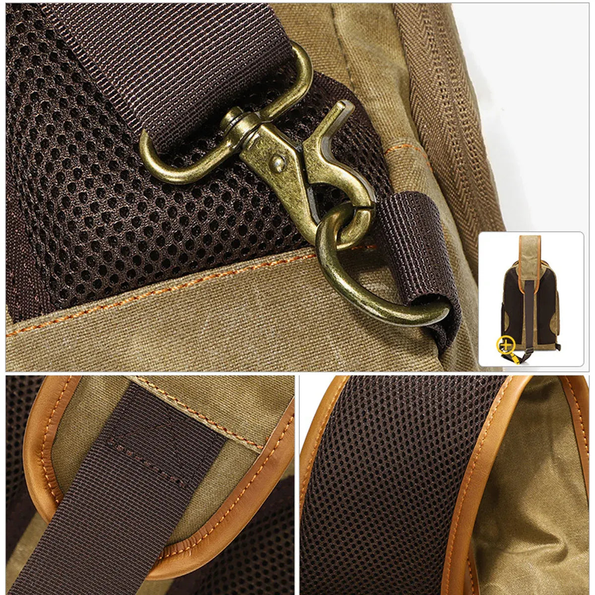 Canvas Shoulder Camera Bag Waterproof Durable for DSLR Mirrorless Cameras Lens