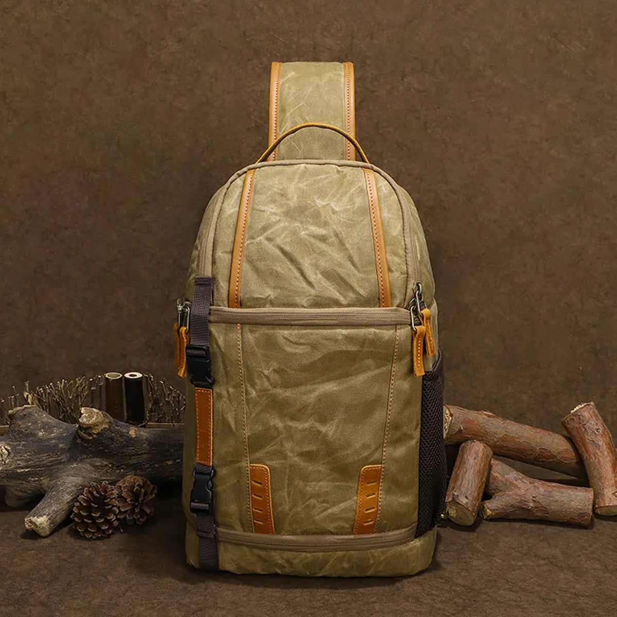 Canvas Shoulder Camera Bag Waterproof Durable for DSLR Mirrorless Cameras Lens