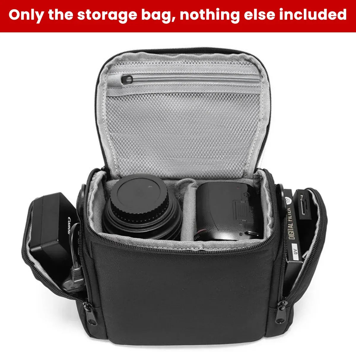 Portable Mirrorless Camera Shoulder Bag Waterproof Shockproof For Camera Storage