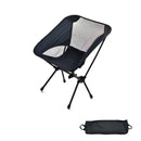 Outdoor Portable Lightweight Folding Camping Chair High Back Fishing Chair - Black
