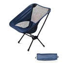Outdoor Portable Lightweight Folding Camping Chair High Back Fishing Chair - Dark Blue