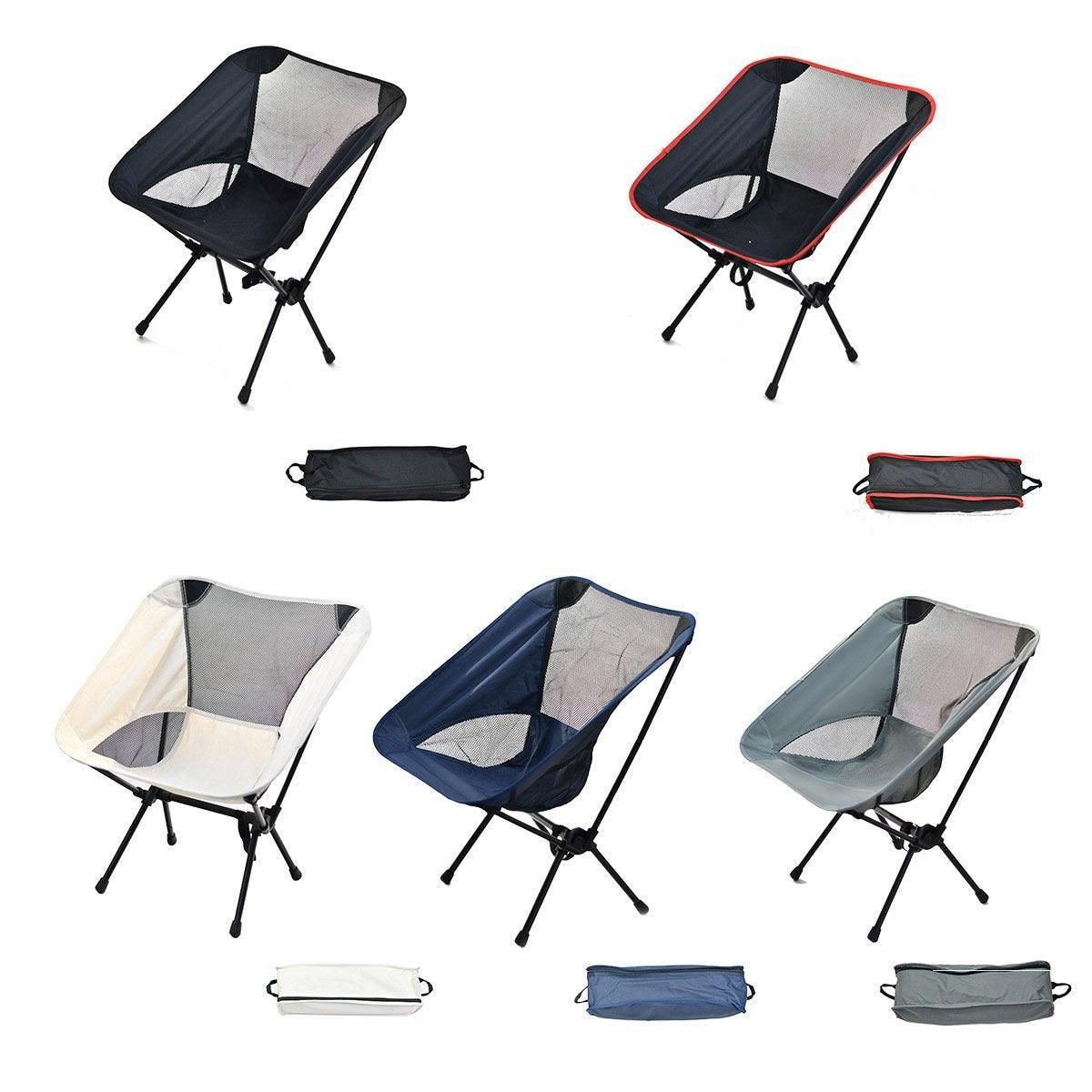 Outdoor Portable Lightweight Folding Camping Chair High Back Fishing Chair - Dark Blue