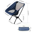 Outdoor Portable Lightweight Folding Camping Chair High Back Fishing Chair - Dark Blue