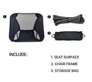 Outdoor Portable Lightweight Folding Camping Chair High Back Fishing Chair - Grey