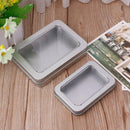 10pcs Metal Iron Box with Open Window Storage Rectangle Packaging Containers - 12.5x9x5cm