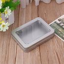 10pcs Metal Iron Box with Open Window Storage Rectangle Packaging Containers - 12.5x9x5cm