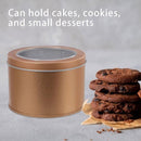 10pcs Open Window Cake Tin Box Bakery Biscuit Packaging Storage Tin Box Set - Gold