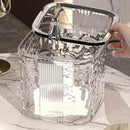 Desktop Mini Trash Can Small Waste Bin Storage Bucket for Office Kitchen Home - Grey-L
