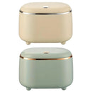 Small Desktop Trash Can Oval Pop Up Lid Rubbish Bin Waste Organizer Container - Green