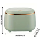 Small Desktop Trash Can Oval Pop Up Lid Rubbish Bin Waste Organizer Container - Green