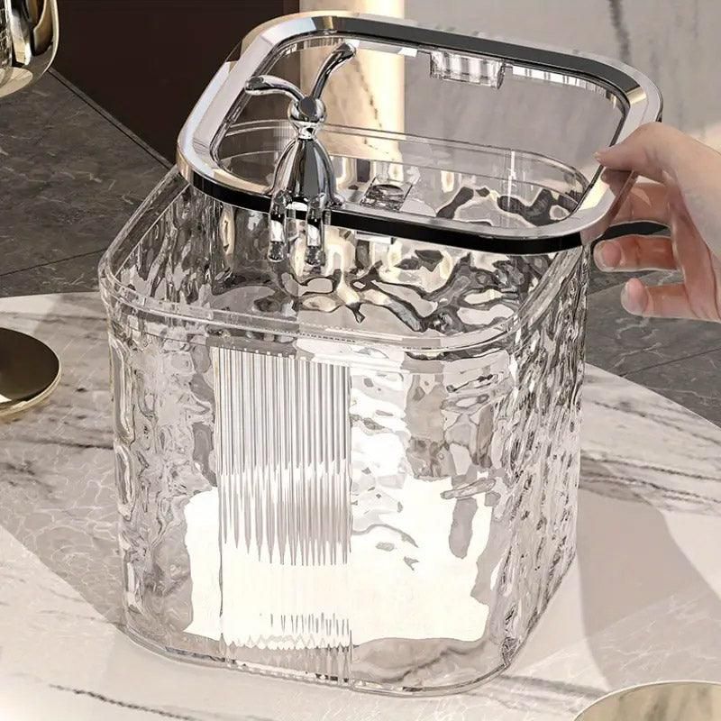 Desktop Mini Trash Can Small Waste Bin Storage Bucket for Office Kitchen Home - Grey-S