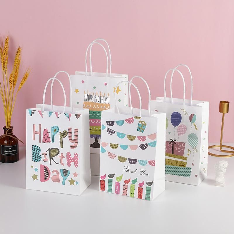 30X Premium Kraft Paper Tote Bag Durable Stylish High Capacity Birthday Gift Handbag - Candle-30pcs