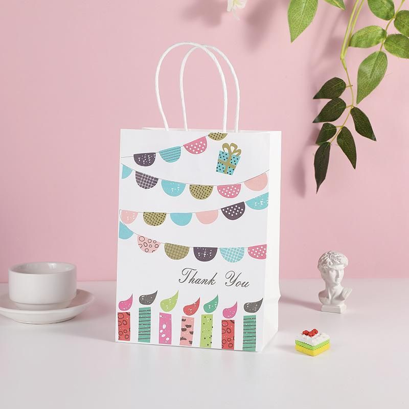 30X Premium Kraft Paper Tote Bag Durable Stylish High Capacity Birthday Gift Handbag - Candle-30pcs