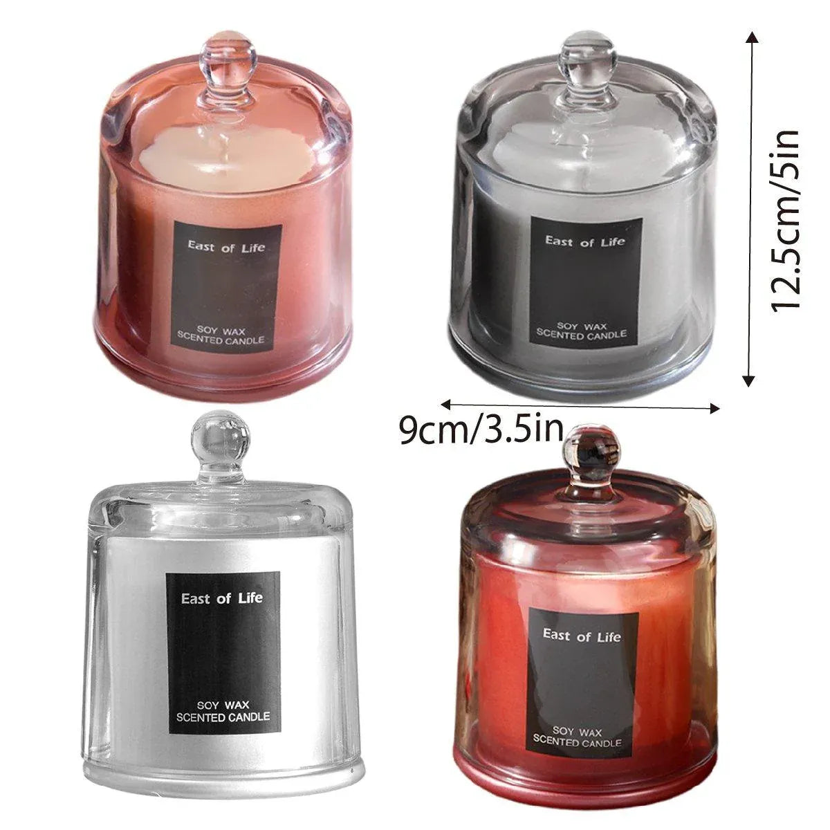 2Pcs Smokeless Glass Aromatherapy Candles Scented Gift Set for Relaxation - Freesia