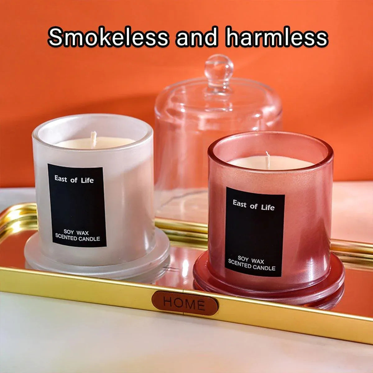 2Pcs Smokeless Glass Aromatherapy Candles Scented Gift Set for Relaxation - Freesia