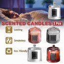 2Pcs Smokeless Glass Aromatherapy Candles Scented Gift Set for Relaxation - Freesia