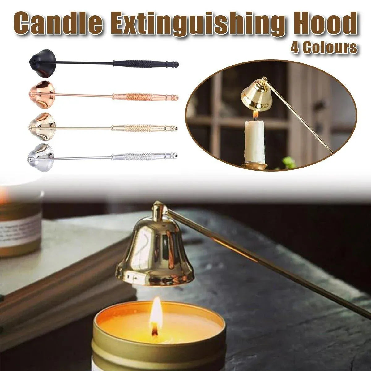 Stainless Steel Candle Flame Snuffer Candle Stopper Wick Snuffer Home Candle Tool - Rose Gold