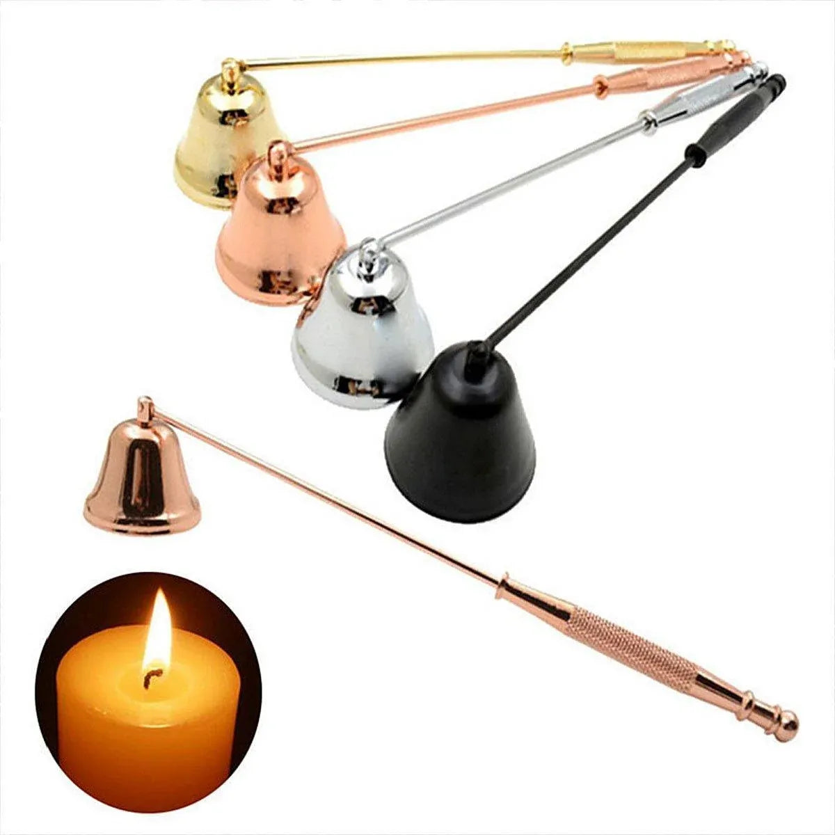Stainless Steel Candle Flame Snuffer Candle Stopper Wick Snuffer Home Candle Tool - Rose Gold