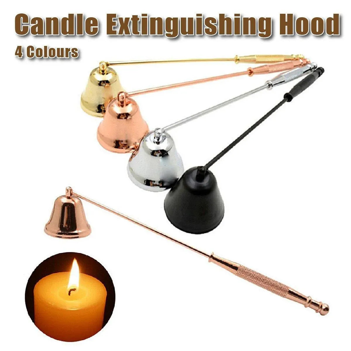 Stainless Steel Candle Flame Snuffer Candle Stopper Wick Snuffer Home Candle Tool - Rose Gold