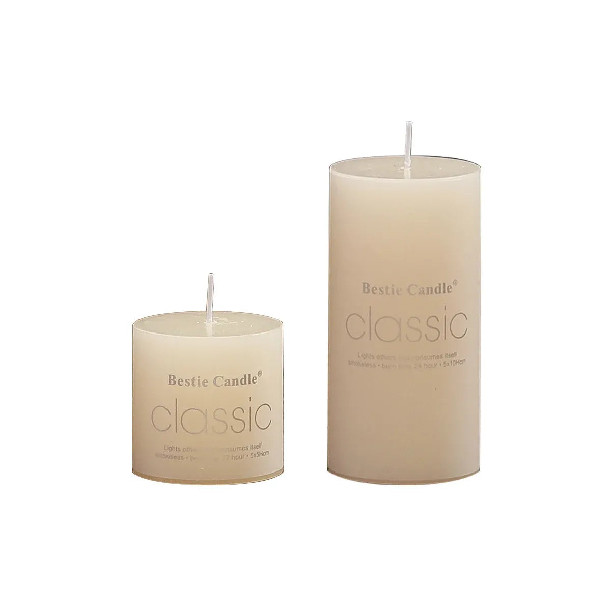 12pcs White Cylindrical Pillar Candles For Wedding Decor Long Burning Unscented - 5x5cm