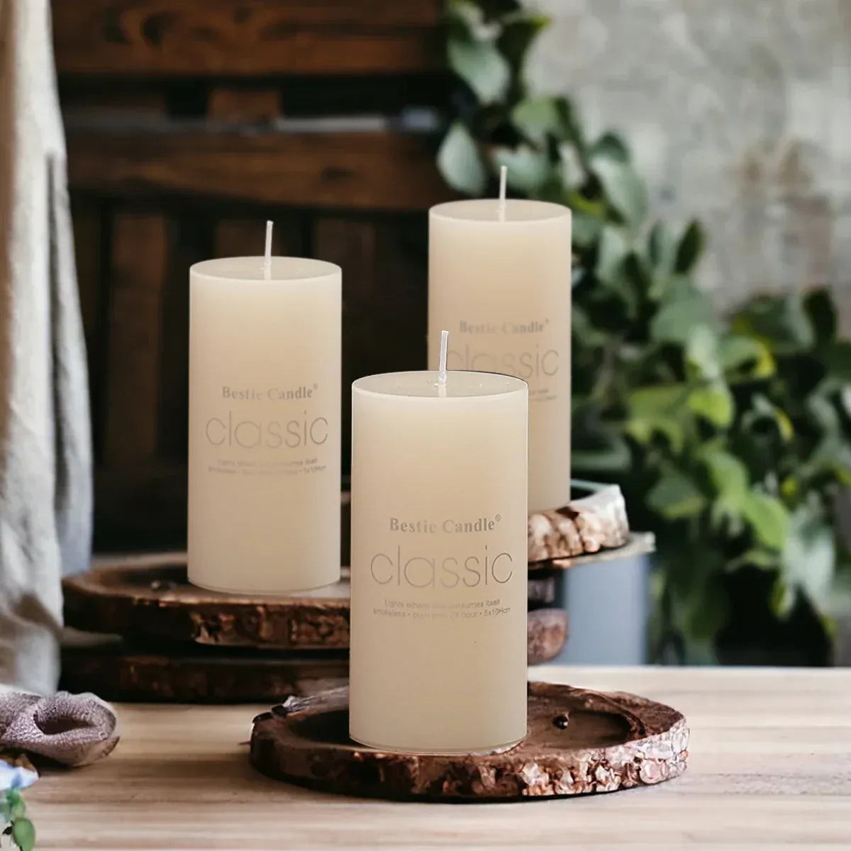 12pcs White Cylindrical Pillar Candles For Wedding Decor Long Burning Unscented - 5x5cm