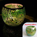 2Pcs Fashion European Glass Mosaic Candle Cups Decorative Tabletop Home Decor - Purple
