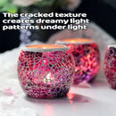 2Pcs Fashion European Glass Mosaic Candle Cups Decorative Tabletop Home Decor - Purple