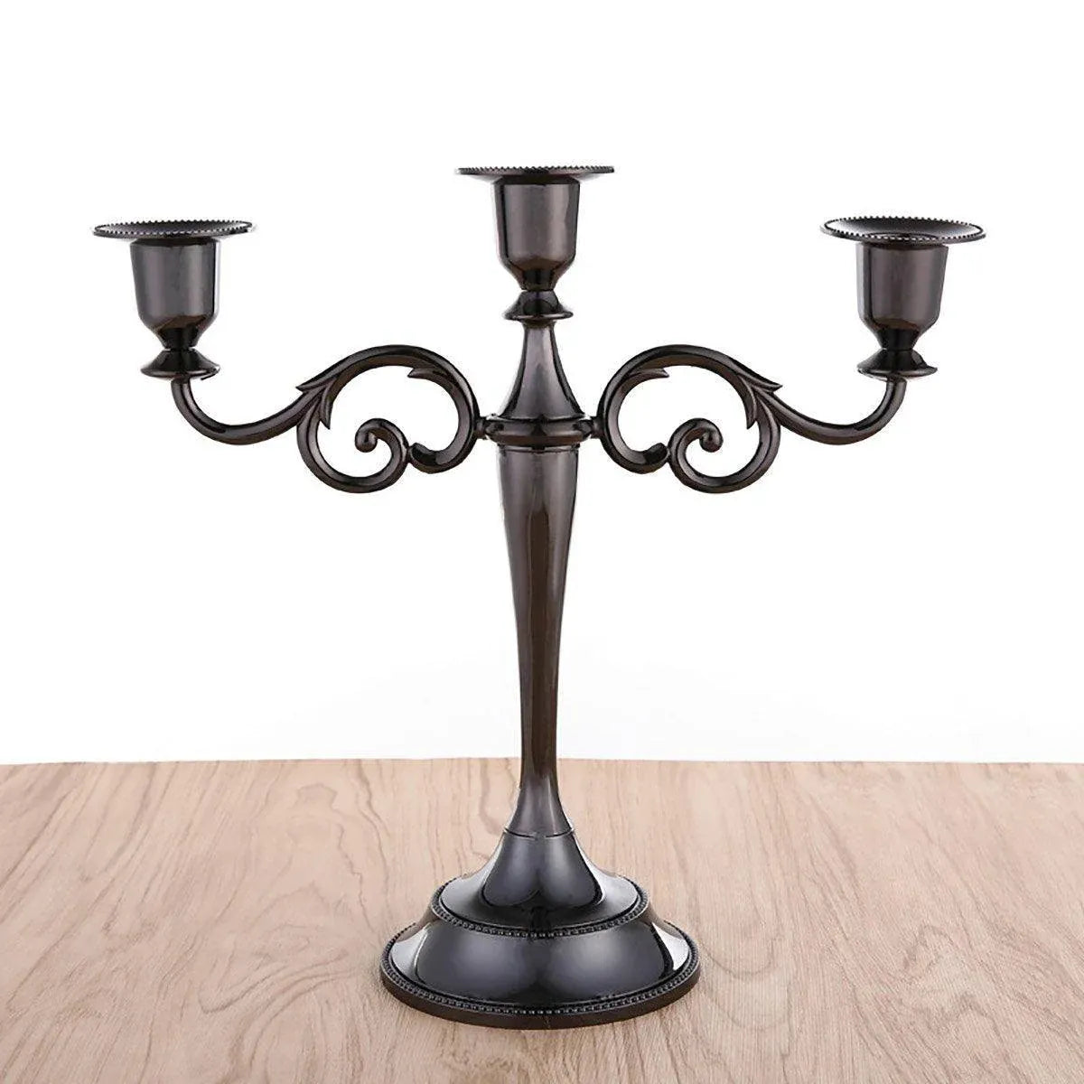 3/5 Arms Alloy Candle Holder Stand Candlesticks Candelabra Wedding Home Decor - 3-Bronze