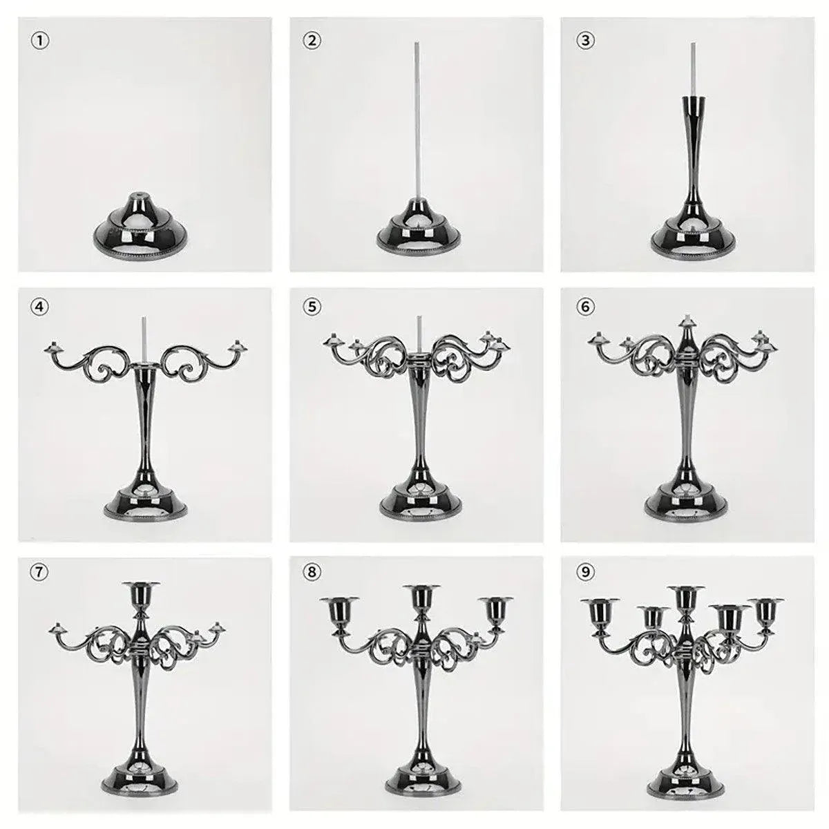 3/5 Arms Alloy Candle Holder Stand Candlesticks Candelabra Wedding Home Decor - 3-Bronze