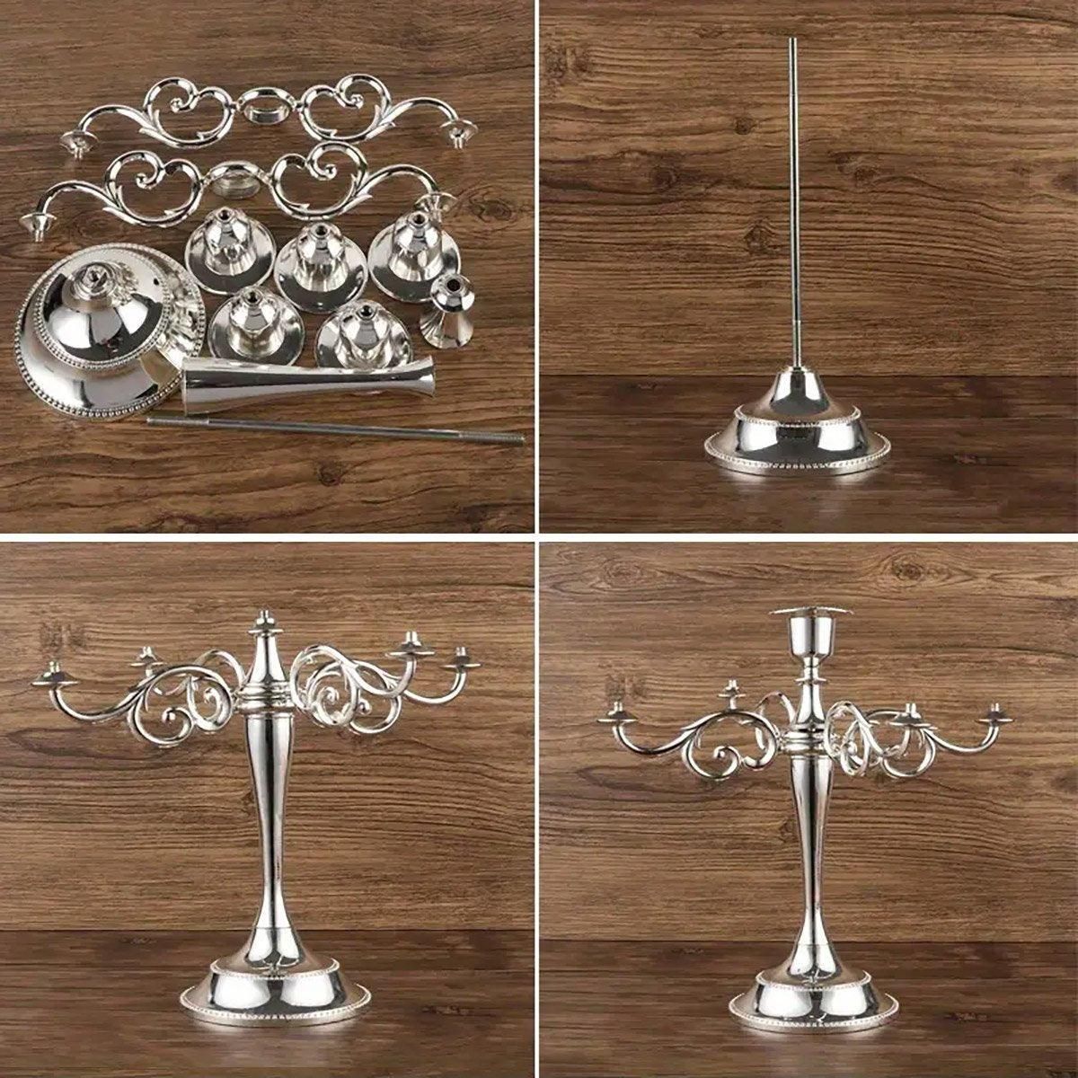 3/5 Arms Alloy Candle Holder Stand Candlesticks Candelabra Wedding Home Decor - 3-Bronze