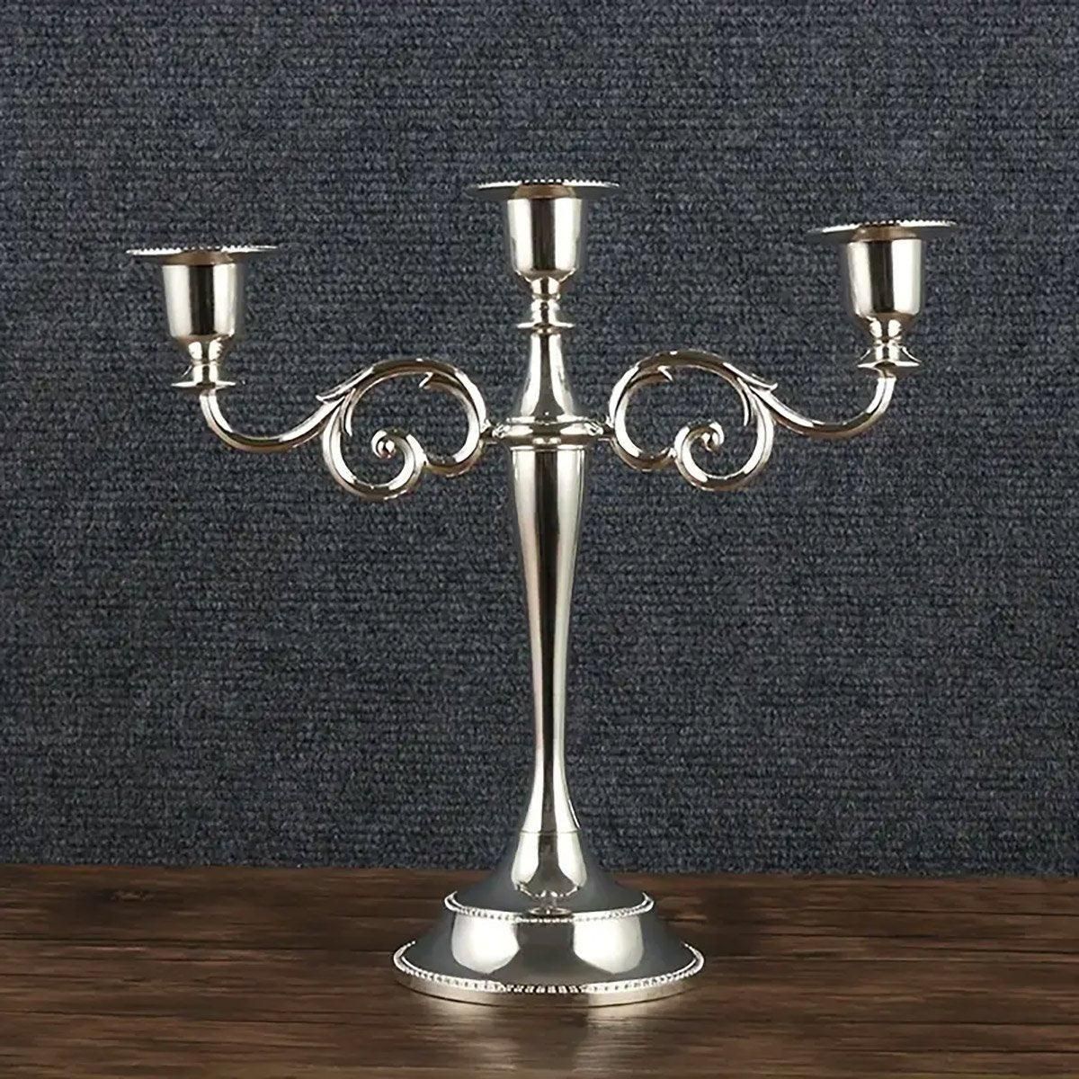 3/5 Arms Alloy Candle Holder Stand Candlesticks Candelabra Wedding Home Decor - 3-Bronze