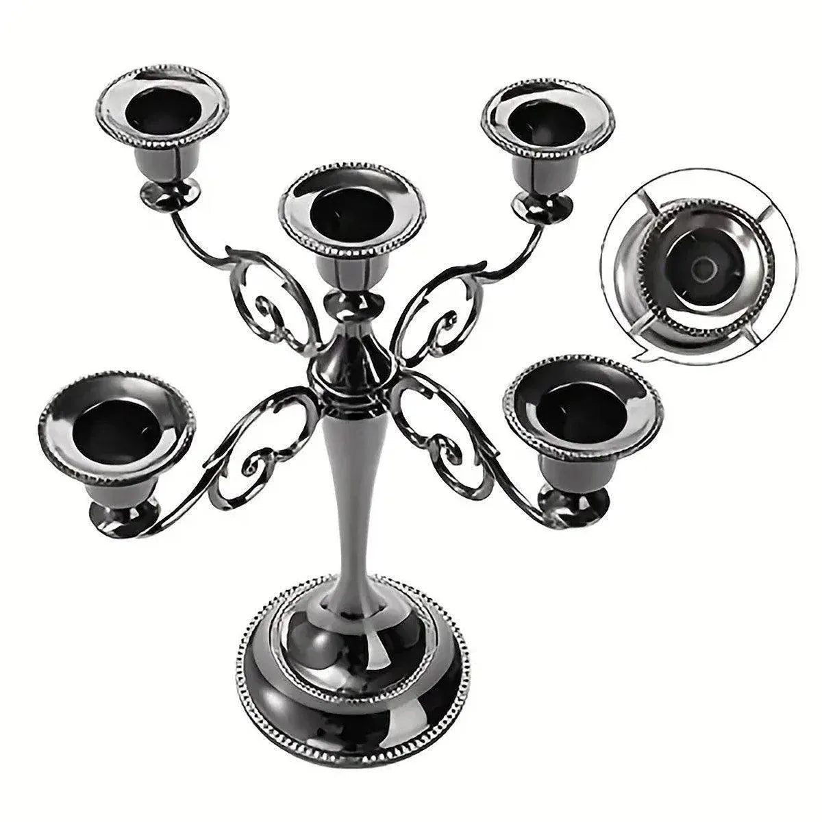 3/5 Arms Alloy Candle Holder Stand Candlesticks Candelabra Wedding Home Decor - 3-Bronze