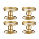 4PCS Gold Wrought Iron Candle Holder Tray Decorative Candle Cup Stand Home Decor