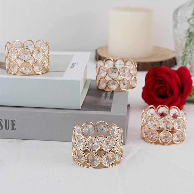 8pcs Gold European Candle Holders for Candlelight Dinner Decorative Candle Cups