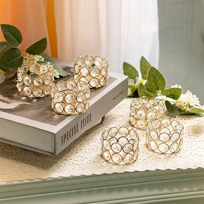 8pcs Gold European Candle Holders for Candlelight Dinner Decorative Candle Cups