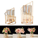 Wrought Iron Candle Holder Romantic Candlestick Ornament Dinner Table Decor Prop - S