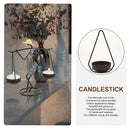 Candle Holder Stand Metal Candlestick Restaurant Table Centrepiece Display Decor - Carrying Tray