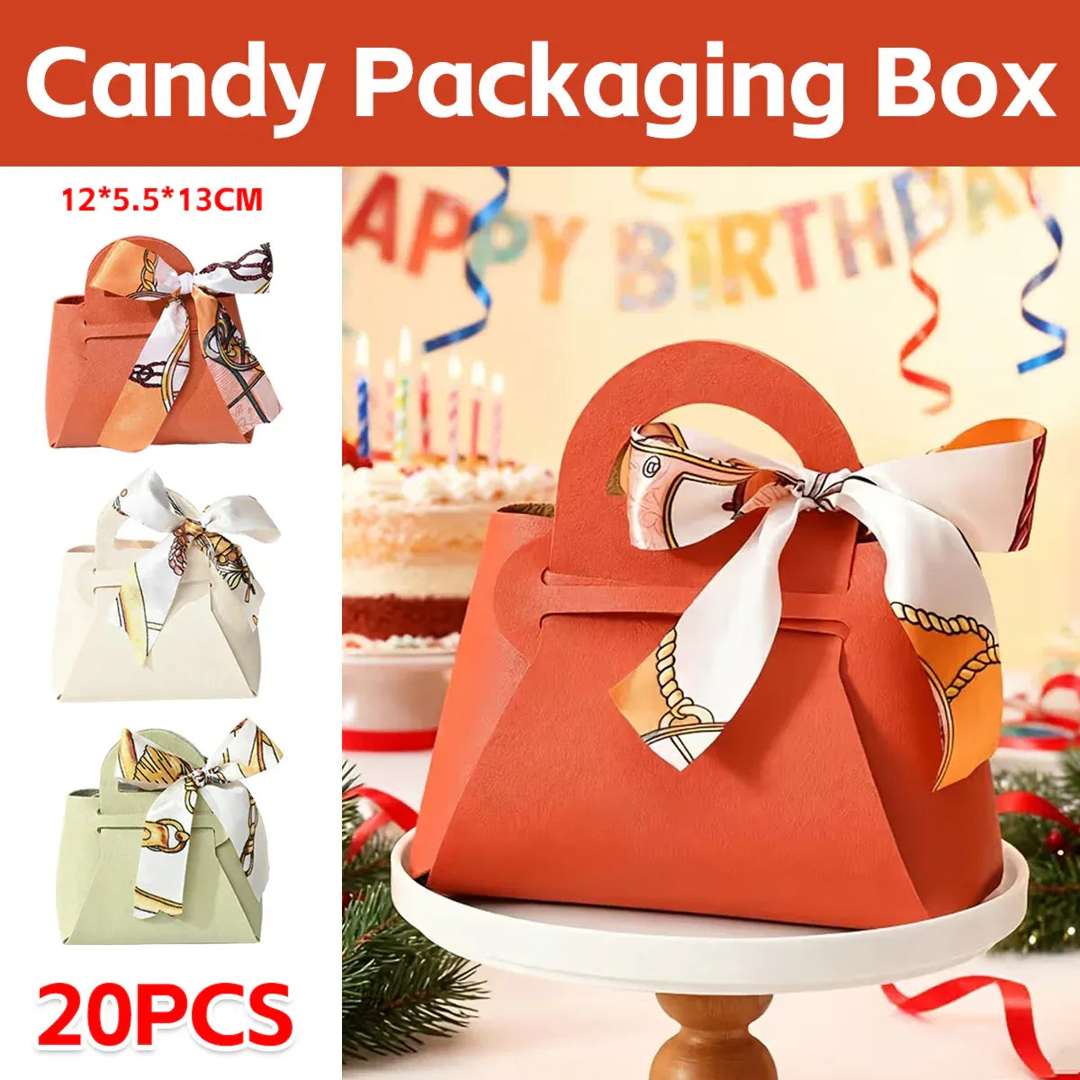 20PCS Handheld Wedding Candy Packaging Bags for Party Favors Wedding Decor Use - Beige