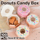 100pcs Wedding Candy Boxes Gift Packaging Doughnut Biscuit Box Paper Party Favor - Champagne