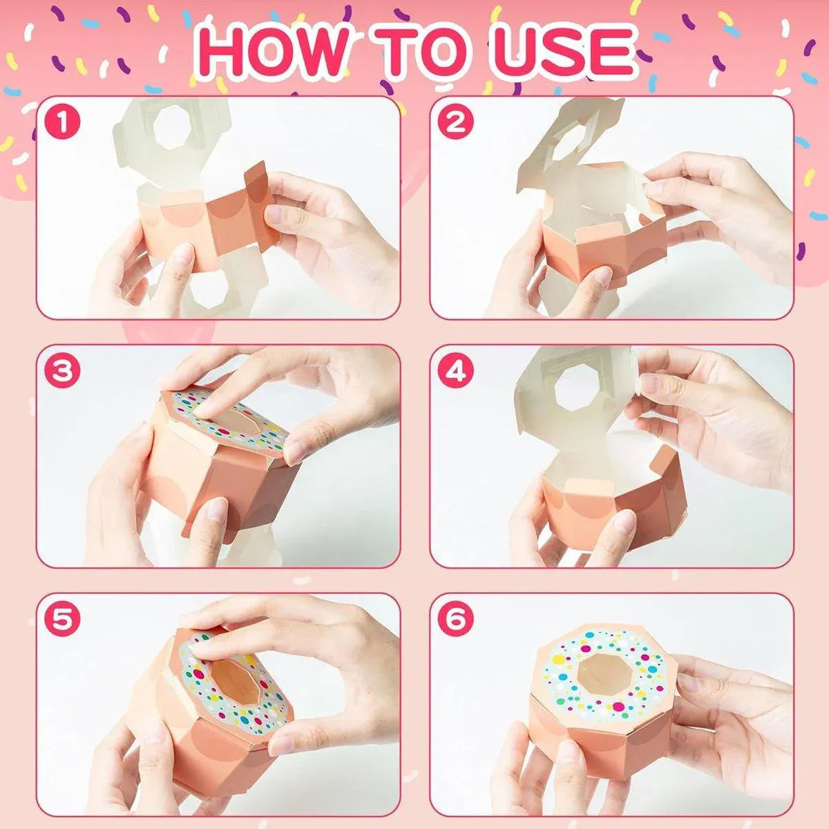 100pcs Wedding Candy Boxes Gift Packaging Doughnut Biscuit Box Paper Party Favor - Champagne