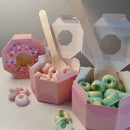100pcs Wedding Candy Boxes Gift Packaging Doughnut Biscuit Box Paper Party Favor - Baby pink