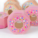100pcs Wedding Candy Boxes Gift Packaging Doughnut Biscuit Box Paper Party Favor - Baby pink