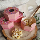 100pcs Wedding Candy Boxes Gift Packaging Doughnut Biscuit Box Paper Party Favor - Baby pink