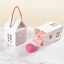 25pcs Small House Cookie Candy Box Portable Paper Gift Packing Box Party Favor - Khaki