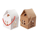 25pcs Small House Cookie Candy Box Portable Paper Gift Packing Box Party Favor - White